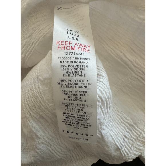 New ~ TOPSHOP NORDSTROM ~ Textured Cold Shoulder Top Size 8 - Picture 7 of 10